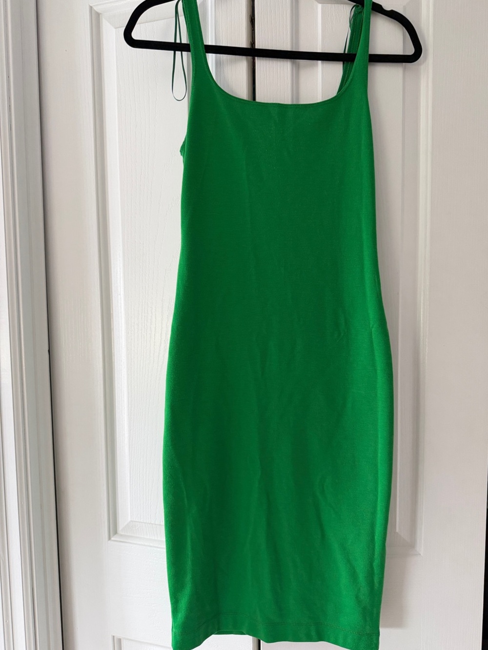 Zara Bright Green Sleeveless Midi Bodycon Dress